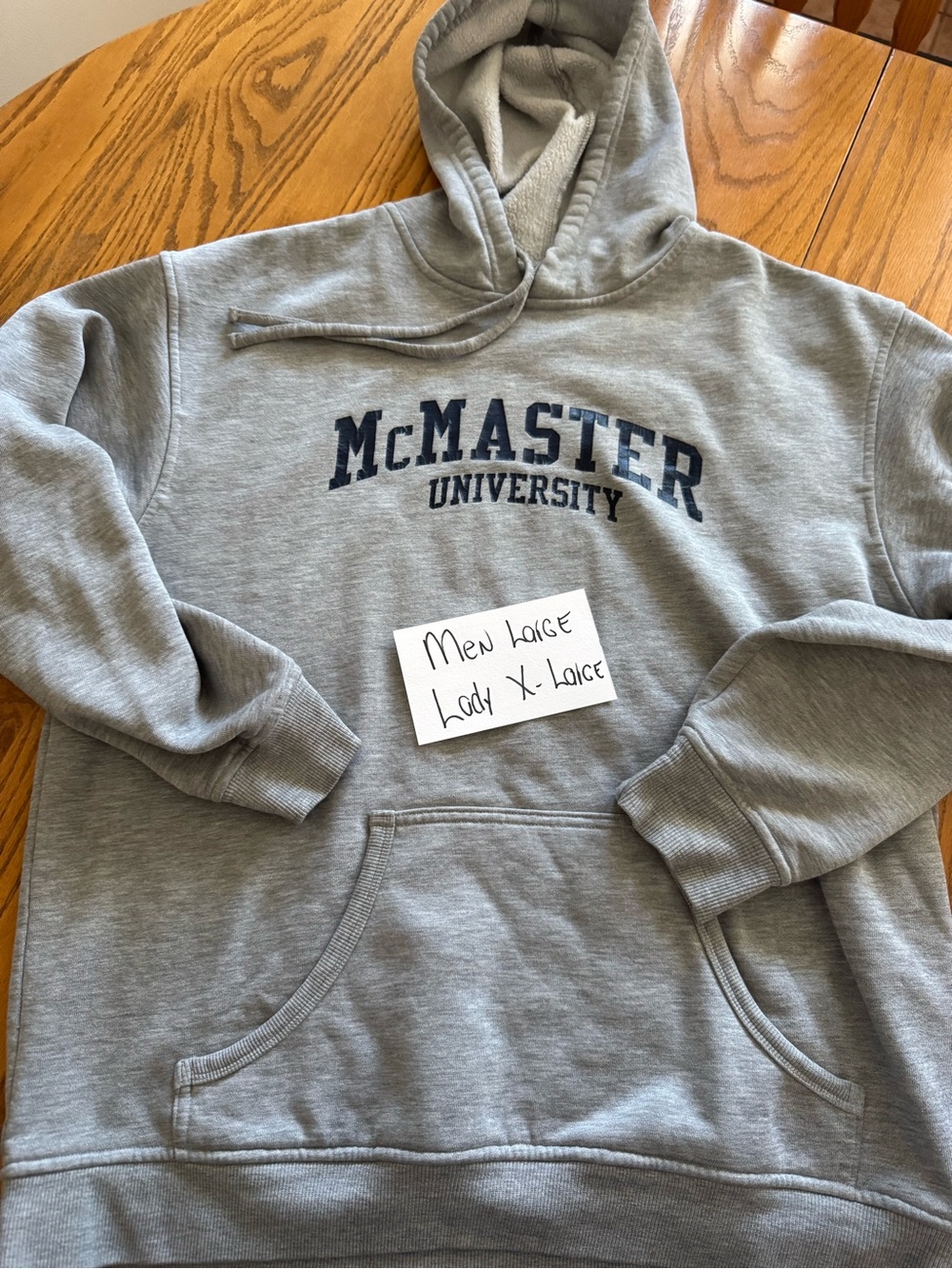 Gray Hooded Sweatshirt - Men's Large Ladies xl